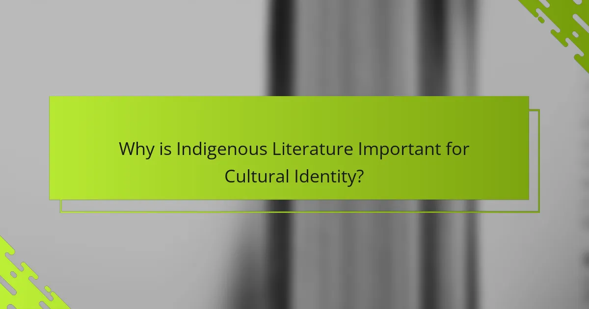Why is Indigenous Literature Important for Cultural Identity?